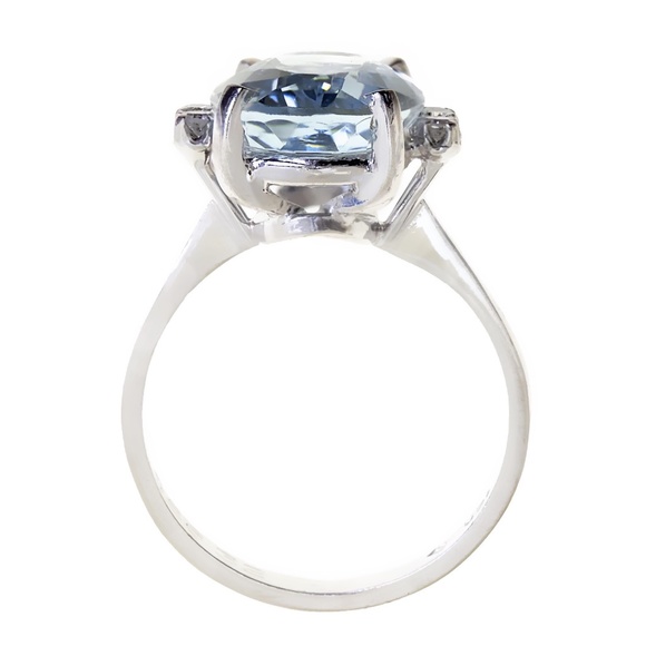 STUNNING H. Stern Aquamarine & Diamond ring in 18K white gold - Picture 3 of 4